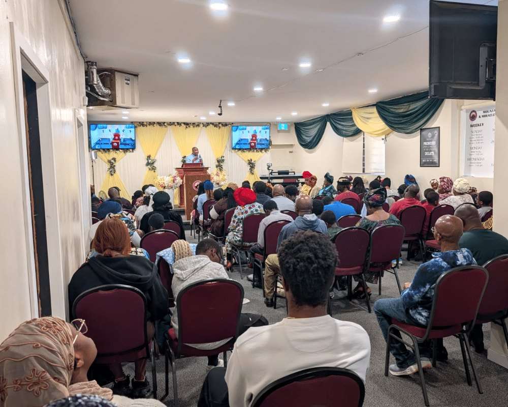 Sunday worship service at Mountain of Fire & Miracles Ministries Saskatoon